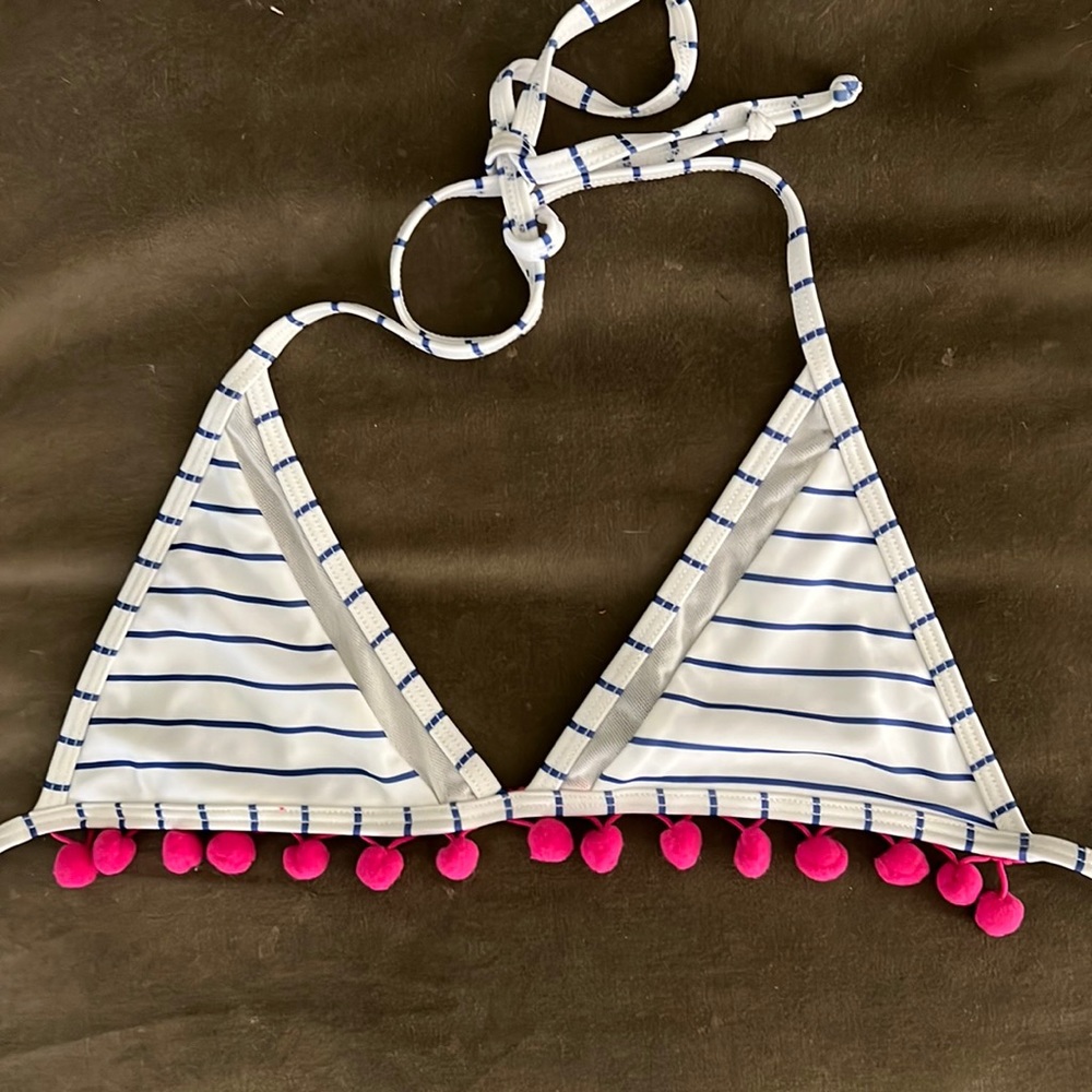 Tularosa Striped Pom Pom Bikini Top